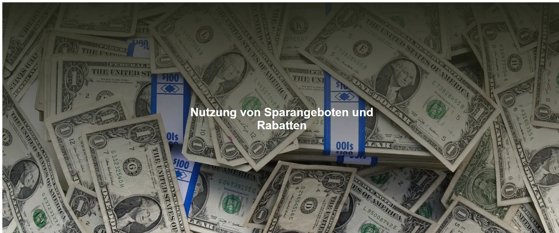 Nutzung von Sparangeboten und Rabatten